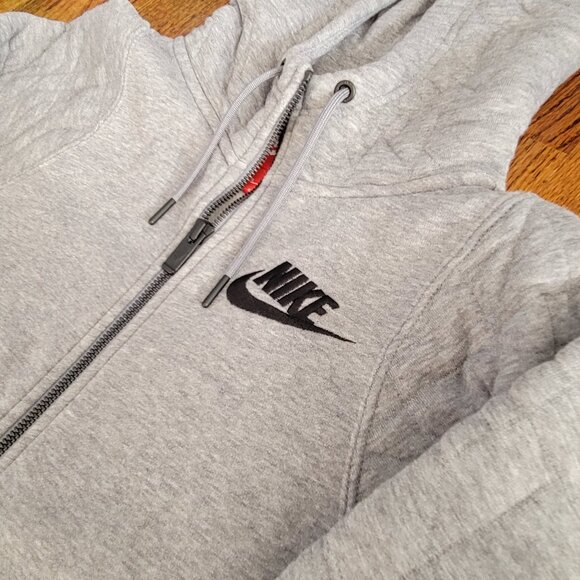 Nike Sportswear Gray Long Hoodie Women's Small Full Zip - Picture 4 of 12